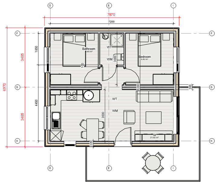 Due 2 Bedroom plan