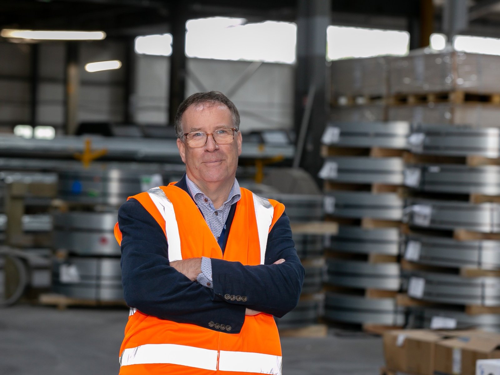 Frank Madden on the factory floor at the Framespace plant in Longford
